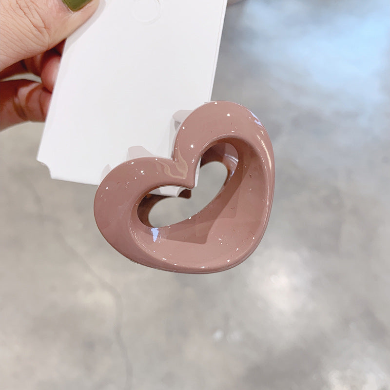 Clips de pelo acrílico de recorte de corazón al por mayor